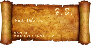Hust Dóra névjegykártya